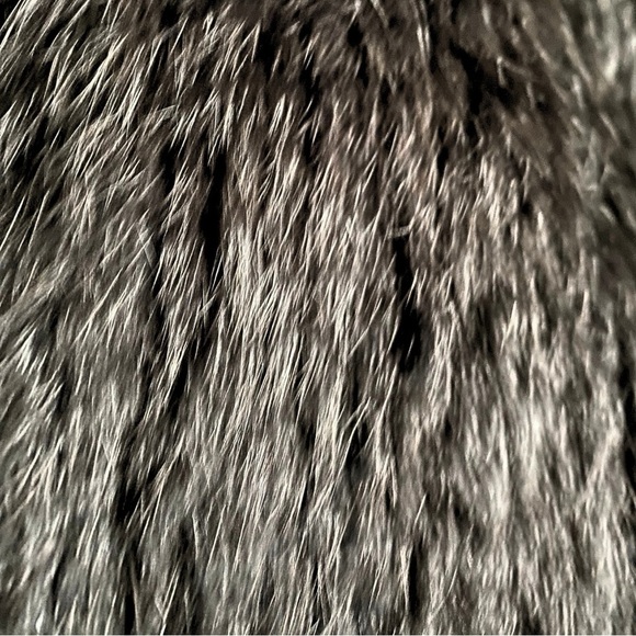 CATHERINE MALANDRINO sz.S draped rabbit fur black high-low vest like new - Picture 9 of 11